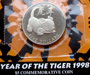 Wyspy Marshalla 5 $ Rok Tygrysa 1998