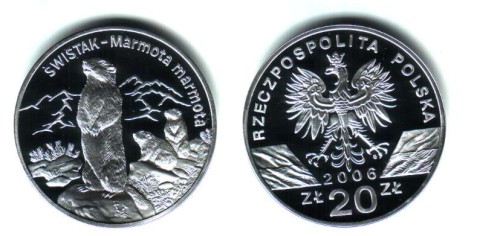 20 zł Świstak (łac. Marmota marmota) 2006