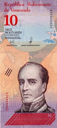 Wenezuela 10 Boliwarów Mrówkojad 2018 P-103a