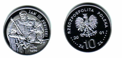 10 zł Jan III Sobieski półpostać 2001