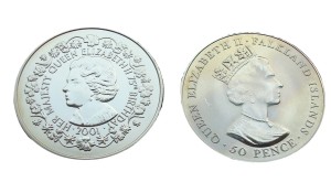 Falklandy 50 p 75 urodziny Elżbiety II 2001