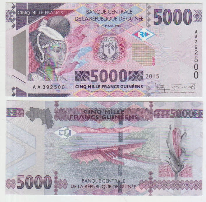 Gwinea 5000 franków Kukurydza 2015 P-48