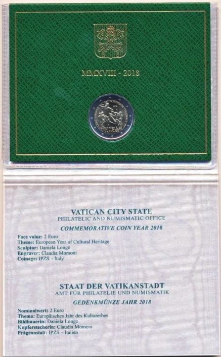 2 euro Watykan Kulturowe dziedzictwo 2018