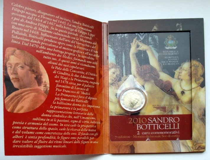2 euro San Marino Sandro Botticelli 2010