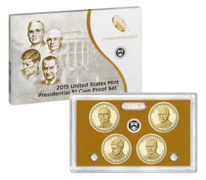 USA Proof set 4 x 1$ Prezydenci "S" 2015
