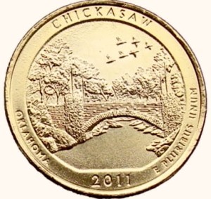 USA 25 c Park Narodowy Chickasaw 2011 nr10 24K Au