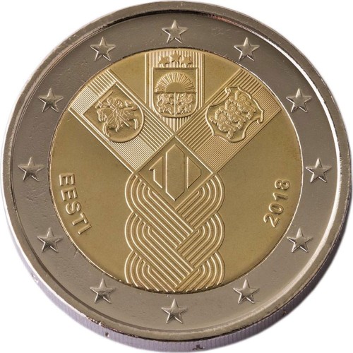 2 euro Estonia 100 lat państw nadbałtyckich 2018