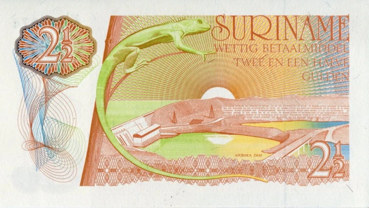Surinam 2i1/2 guldena Ptak 1985 P-119a