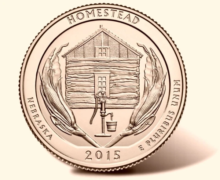 USA 25 c Park narodowy Homestead nr26 2015 24K Au
