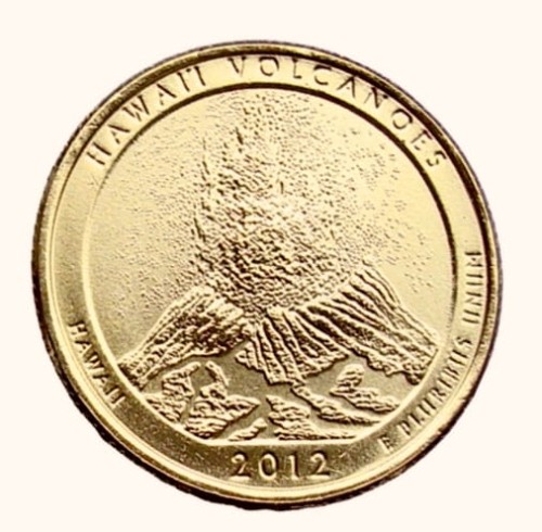 USA 25 c Park Wulkany Hawajskie 2012 nr 14 24K Au