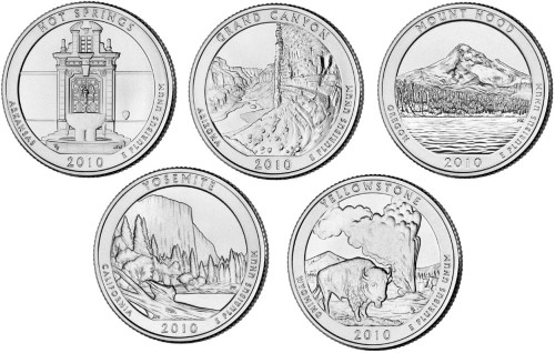 USA 25 c Parki narodowe x5 2010 