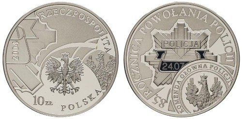 10 zł 85-lecie Policji 2004