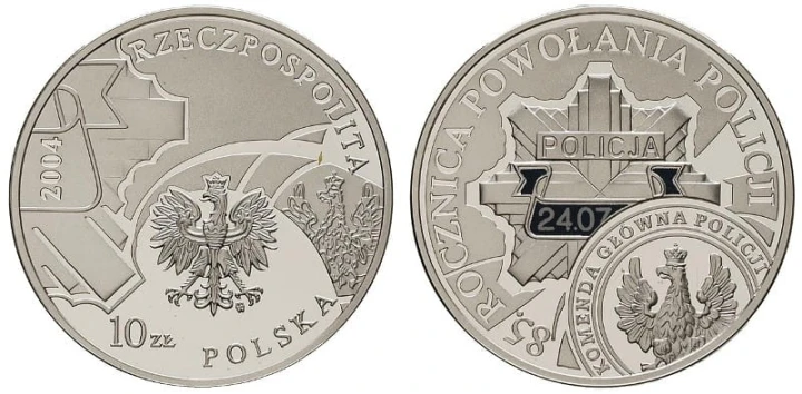 10 zł 85-lecie Policji 2004