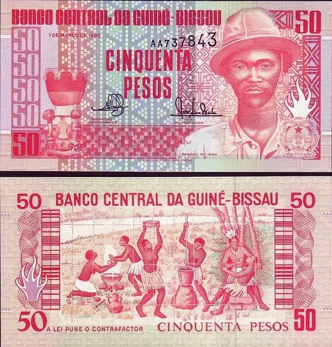 Gwinea Bissau 50 Peso Wioska 1990 P-10
