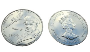 Tristan da Cunha 50 p W. Churchill Spitfire 1999