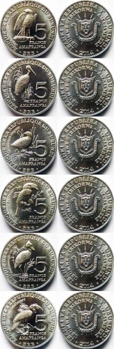 Zestaw menniczy Burundi - ptaki x 6 2014
