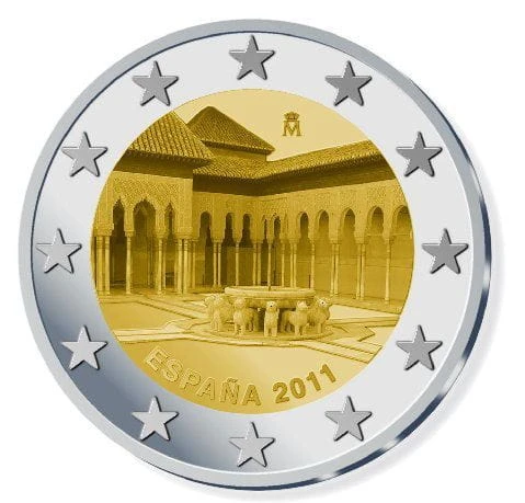 2 € Hiszpania Grenada Alhambra UNESCO 2011