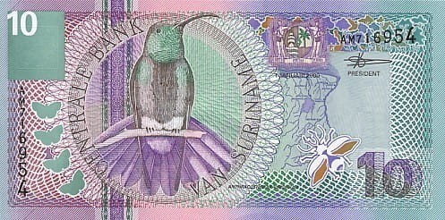 Surinam 10 guldenów Koliber 2000 P-147