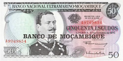 Mozambik 50 escudos  Joao Coutinho 1976 P-116