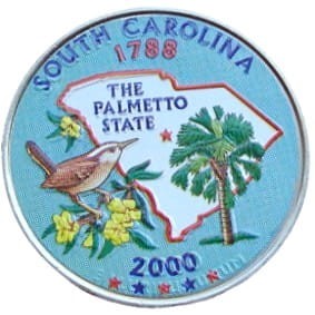 USA 25 c South Carolina P lub D 2000 KOLOR