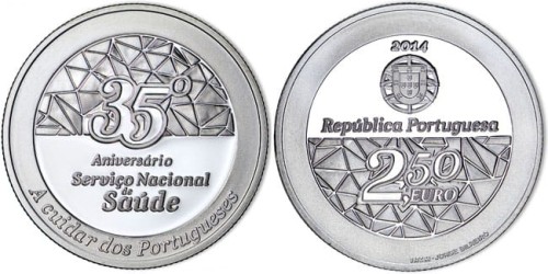 2,5 euro Portugalia 35 lat służby zdrowia 2014