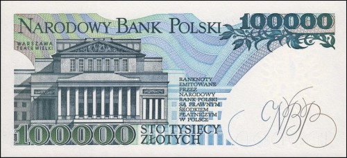 PRL 100000 zł Stanisław Moniuszko 1990 P-154a  AU