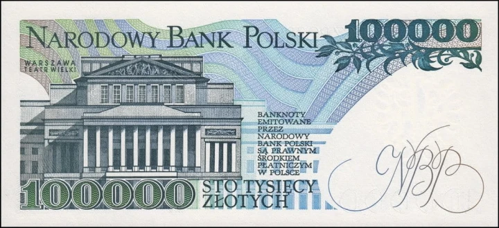 PRL 100000 zł Stanisław Moniuszko 1990 P-154a  AU