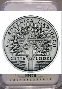 20 zł 65  rocznica likwidacji getta w Łodzi 2009 MS67