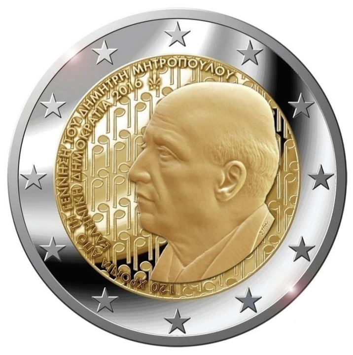 2 € Grecja Kompozytor Dimitris Mitropoulos 2016
