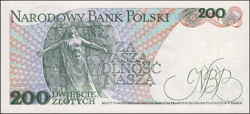 PRL 200 zł Jarosław Dąbrowski 1986 P-144c.1 CU