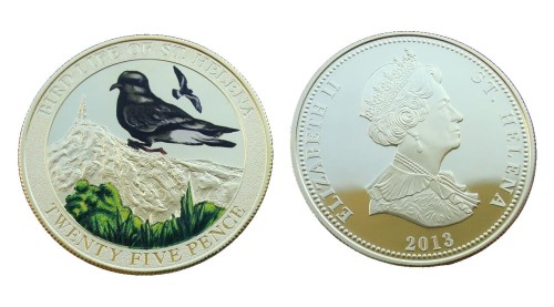 Wyspa Św. Heleny 25p Ptaki - Tajfunnik cienkodzioby 2013