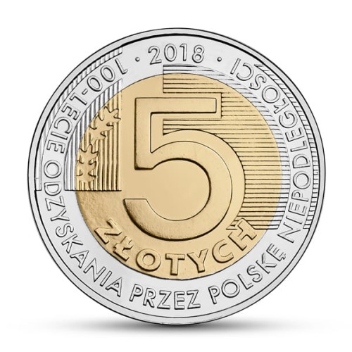 5 zł 100-lecie odzyskania przez Polskę niepodległości 2018