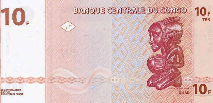Kongo 10 franków Figurki Luba 2003 P-93