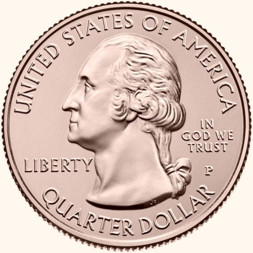 USA 25 c Parki narodowe x5 2019 platerowane złotem