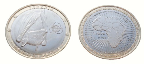 Liberia 250 $ Nietoperz 2015