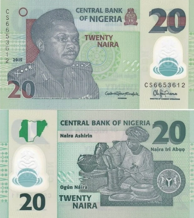 Nigeria 20 naira Garncarstwo 2015 P-34k