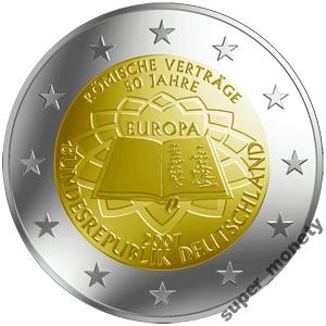 2 euro Niemcy Traktaty Rzymskie 2007