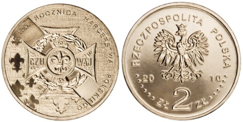 2 zł 100. rocznica Harcerstwa Polskiego 2010