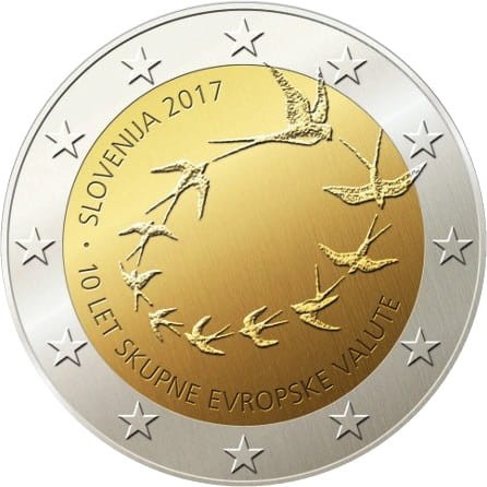 2 euro Słowenia 10 rocznica euro 2017