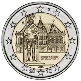 2 € NIEMCY Brema Ratusz 2010