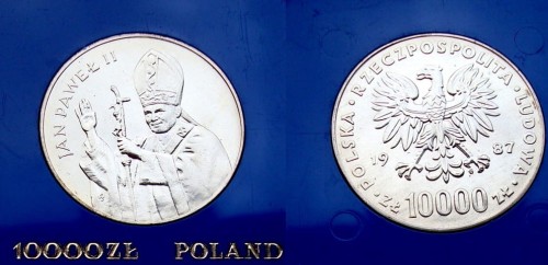 10000 zł Jan Paweł II 1987