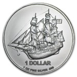 Wyspy Cook'a 1$ Statek 2010 Ag 1 oz Ag.999