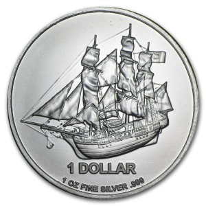 Wyspy Cook'a 1$ Statek 2010 Ag 1 oz Ag.999
