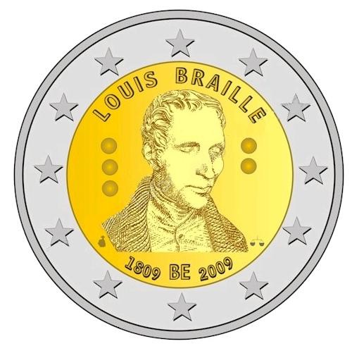 2 € Belgia Louise Braille 2009