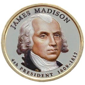 USA 1 $ James Madison 2007 P lub D nr 4 KOLOR x2