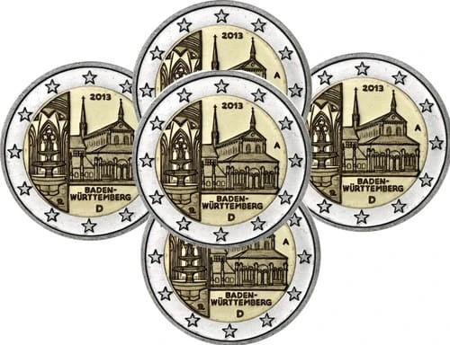 2 euro Niemcy x5 Badenia - Wirtembergia 2013 ADFGJ