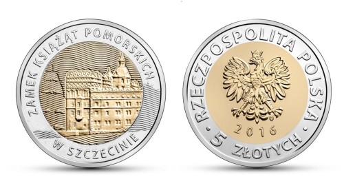 5 zł Zamek Książąt Pomorskich w Szczecinie  2016