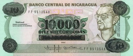 Nikaragua 10 000 kordobas Wojsko 1989 P-158