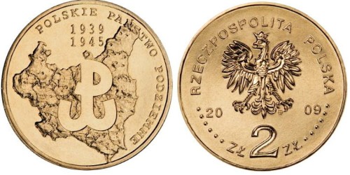 2 zł Polskie Państwo Podziemne 2009