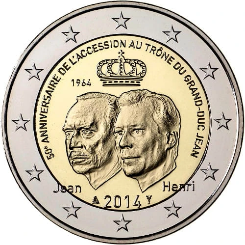 2 euro Luksemburg 50 rocz. koronacji Księcia 2014